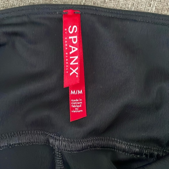 SPANX, Faux Leather, Biker Shorts, Very Black, Medium - Picture 5 of 12